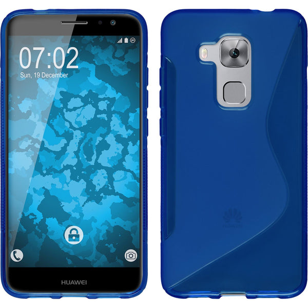 PhoneNatic Case kompatibel mit Huawei Nova Plus - blau Silikon Hülle S-Style + 2 Schutzfolien