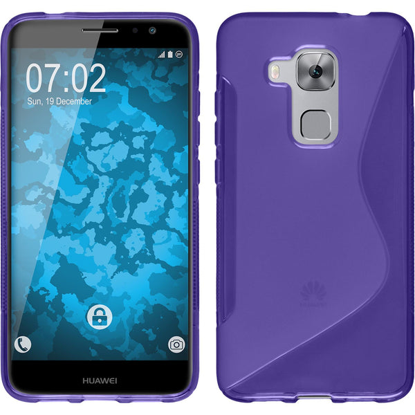 PhoneNatic Case kompatibel mit Huawei Nova Plus - lila Silikon Hülle S-Style + 2 Schutzfolien