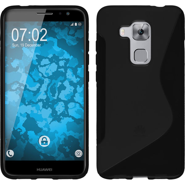 PhoneNatic Case kompatibel mit Huawei Nova Plus - schwarz Silikon Hülle S-Style + 2 Schutzfolien