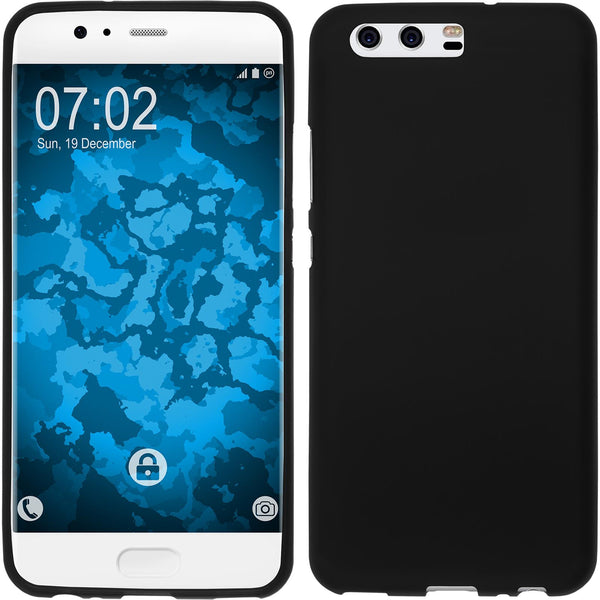 PhoneNatic Case kompatibel mit Huawei P10 Plus - schwarz Silikon Hülle matt Cover