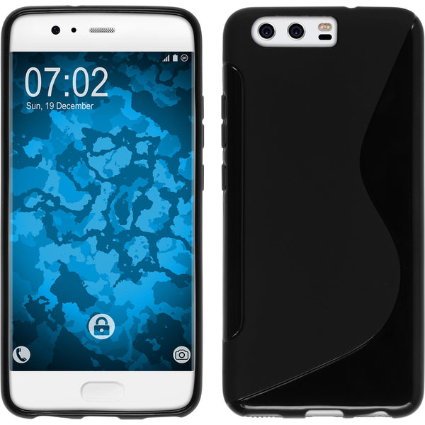 PhoneNatic Case kompatibel mit Huawei P10 Plus - schwarz Silikon Hülle S-Style Cover