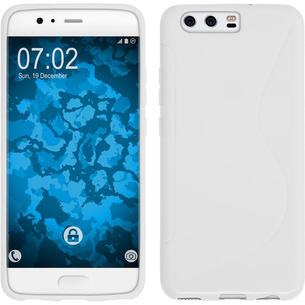 PhoneNatic Case kompatibel mit Huawei P10 Plus - weiﬂ Silikon Hülle S-Style Cover