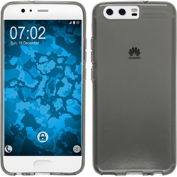 PhoneNatic Case kompatibel mit Huawei P10 Plus - grau Silikon Hülle transparent Cover