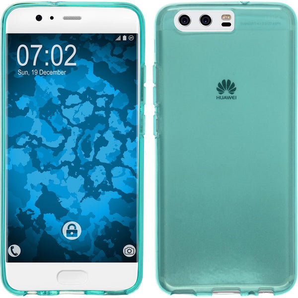 PhoneNatic Case kompatibel mit Huawei P10 Plus - türkis Silikon Hülle transparent Cover