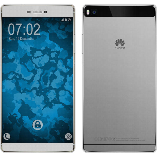 PhoneNatic Case kompatibel mit Huawei P8 - grau Silikon Hülle 360∞ Fullbody Cover