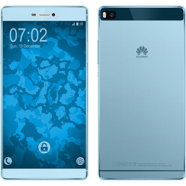 PhoneNatic Case kompatibel mit Huawei P8 - hellblau Silikon Hülle 360∞ Fullbody Cover