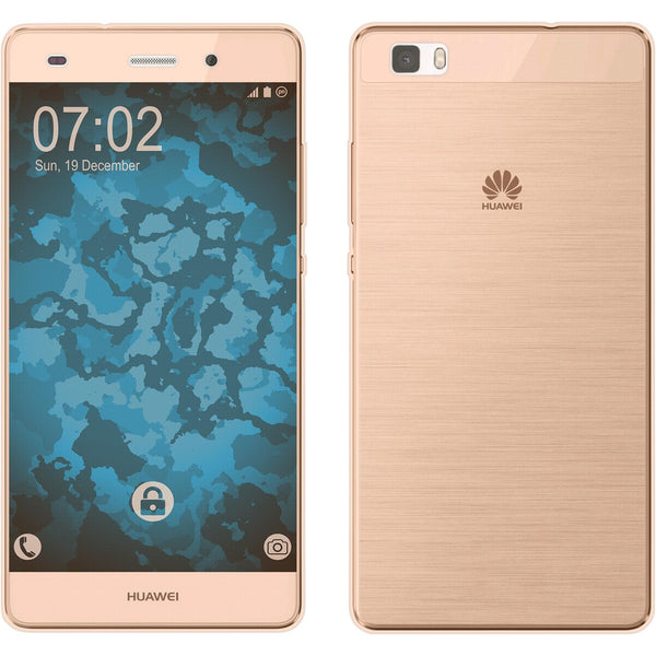 PhoneNatic Case kompatibel mit Huawei P8 Lite 2015 (1.Gen.) - gold Silikon Hülle 360∞ Fullbody Cover