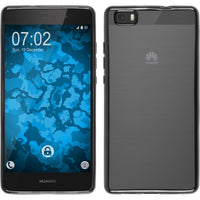 PhoneNatic Case kompatibel mit Huawei P8 Lite 2015 (1.Gen.) - grau Silikon Hülle Slim Fit + 2 Schutzfolien