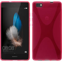 PhoneNatic Case kompatibel mit Huawei P8 Lite 2015 (1.Gen.) - pink Silikon Hülle X-Style + 2 Schutzfolien
