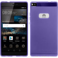 PhoneNatic Case kompatibel mit Huawei P8 - lila Silikon Hülle transparent + 2 Schutzfolien
