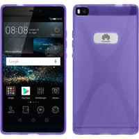 PhoneNatic Case kompatibel mit Huawei P8 - lila Silikon Hülle X-Style + 2 Schutzfolien