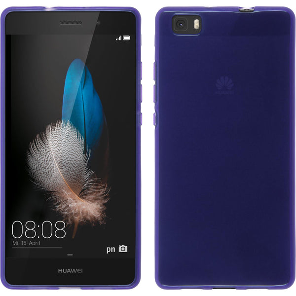 PhoneNatic Case kompatibel mit Huawei P8 Lite 2015 (1.Gen.) - lila Silikon Hülle transparent + 2 Schutzfolien