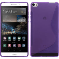 PhoneNatic Case kompatibel mit Huawei P8max - lila Silikon Hülle S-Style + 2 Schutzfolien