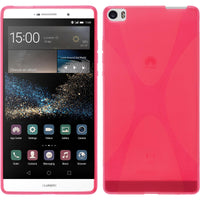 PhoneNatic Case kompatibel mit Huawei P8max - pink Silikon Hülle X-Style + 2 Schutzfolien