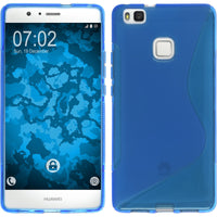 PhoneNatic Case kompatibel mit Huawei P9 Lite - blau Silikon Hülle S-Style + 2 Schutzfolien