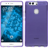PhoneNatic Case kompatibel mit Huawei P9 Plus - lila Silikon Hülle transparent + 2 Schutzfolien