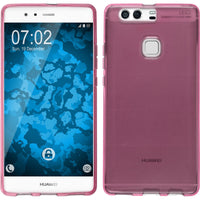 PhoneNatic Case kompatibel mit Huawei P9 Plus - pink Silikon Hülle transparent + 2 Schutzfolien