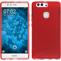 PhoneNatic Case kompatibel mit Huawei P9 Plus - rot Silikon Hülle S-Style + 2 Schutzfolien