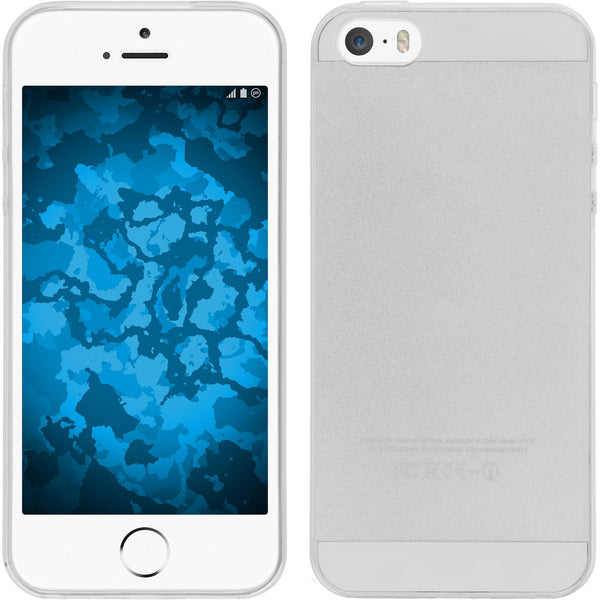 PhoneNatic Case kompatibel mit Apple iPhone SE 2016 (1.Gen) - clear Silikon Hülle Slimcase + 2 Schutzfolien