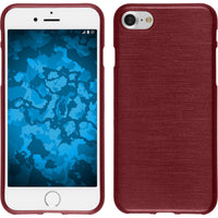 PhoneNatic Case kompatibel mit Apple iPhone 7 / 8 / SE 2020 - rot Silikon Hülle brushed + 2 Schutzfolien