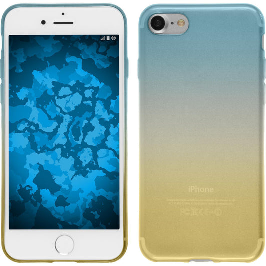 PhoneNatic Case kompatibel mit Apple iPhone 8 - Design:02 Silikon Hülle OmbrË + 2 Schutzfolien