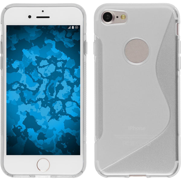 PhoneNatic Case kompatibel mit Apple iPhone 8 - clear Silikon Hülle S-Style Cover