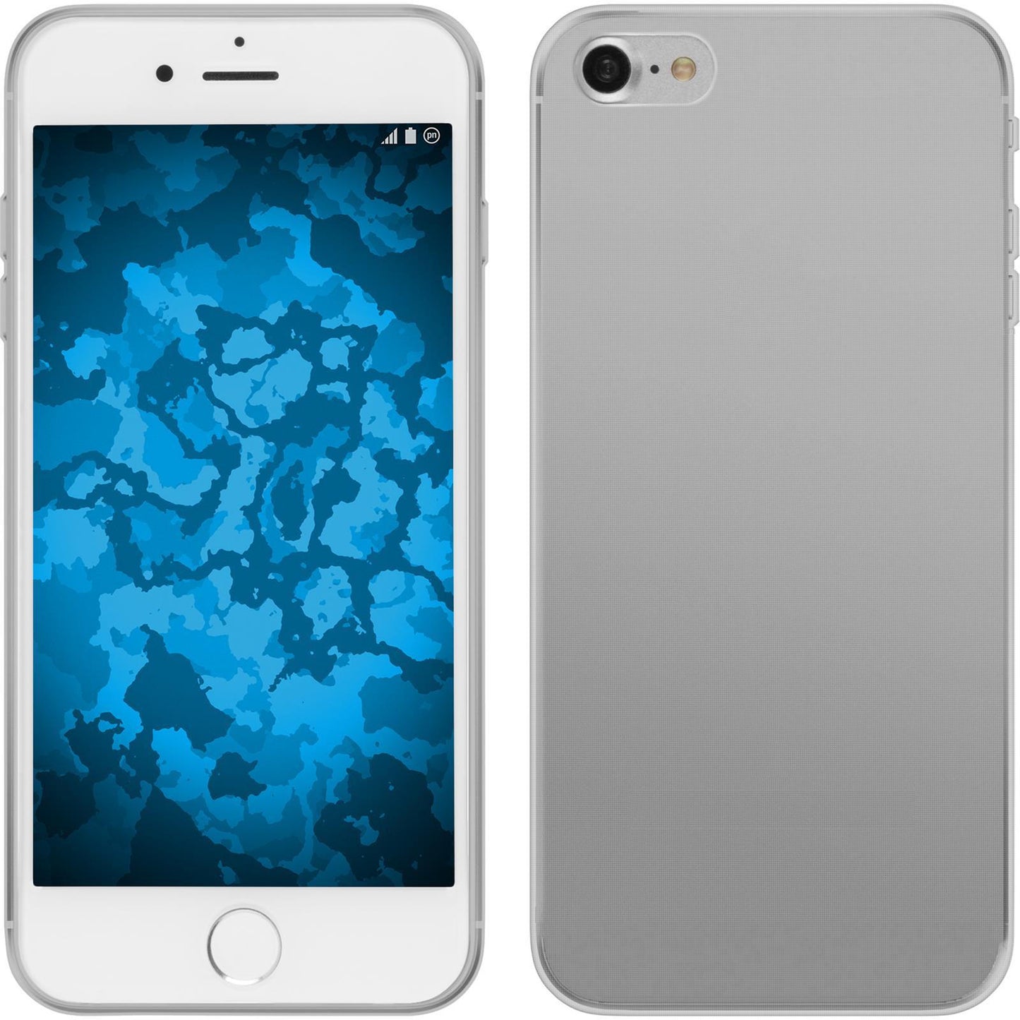 PhoneNatic Case kompatibel mit Apple iPhone 8 - clear Silikon Hülle Slimcase + 2 Schutzfolien