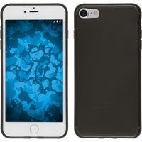 PhoneNatic Case kompatibel mit Apple iPhone 8 - schwarz Silikon Hülle transparent + 2 Schutzfolien