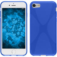 PhoneNatic Case kompatibel mit Apple iPhone 7 / 8 / SE 2020 - blau Silikon Hülle X-Style + 2 Schutzfolien
