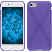 PhoneNatic Case kompatibel mit Apple iPhone 7 / 8 / SE 2020 - lila Silikon Hülle X-Style + 2 Schutzfolien
