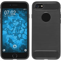 PhoneNatic Case kompatibel mit Apple iPhone 8 - grau Silikon Hülle Ultimate Cover