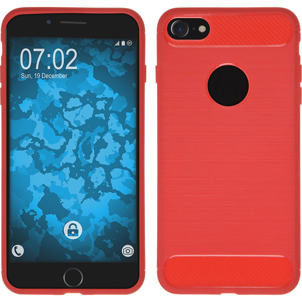 PhoneNatic Case kompatibel mit Apple iPhone 8 - rot Silikon Hülle Ultimate Cover