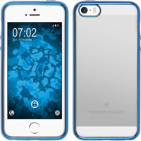 PhoneNatic Case kompatibel mit Apple iPhone SE 2016 (1.Gen) - blau Silikon Hülle Slim Fit + 2 Schutzfolien