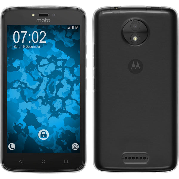 PhoneNatic Case kompatibel mit Lenovo Moto C - Crystal Clear Silikon Hülle transparent + 2 Schutzfolien