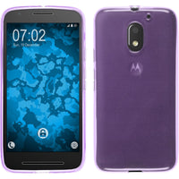 PhoneNatic Case kompatibel mit Lenovo Moto E3 - lila Silikon Hülle transparent + 2 Schutzfolien