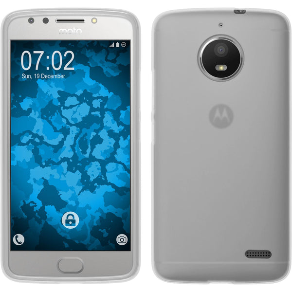 PhoneNatic Case kompatibel mit Lenovo Moto E4 (EU Version) - weiß Silikon Hülle matt + 2 Schutzfolien