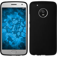 PhoneNatic Case kompatibel mit Lenovo Moto G5 Plus - schwarz Silikon Hülle matt + 2 Schutzfolien