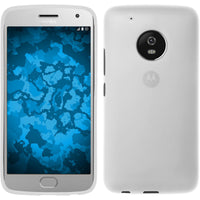 PhoneNatic Case kompatibel mit Lenovo Moto G5 Plus - weiﬂ Silikon Hülle matt + 2 Schutzfolien