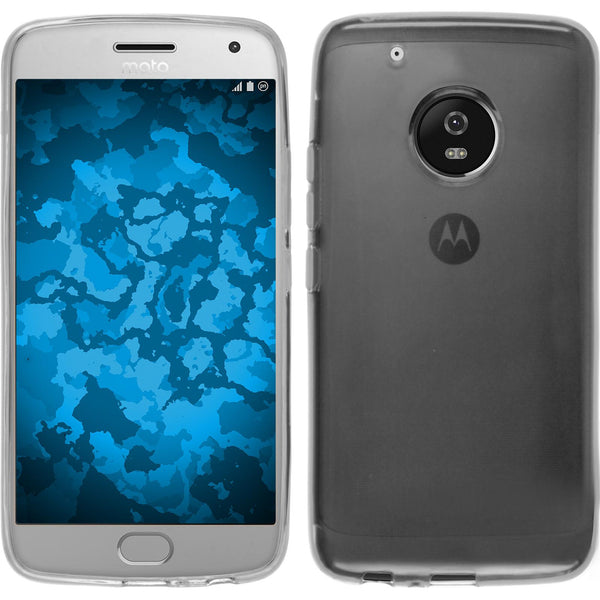 PhoneNatic Case kompatibel mit Lenovo Moto G5 - Crystal Clear Silikon Hülle transparent + 2 Schutzfolien