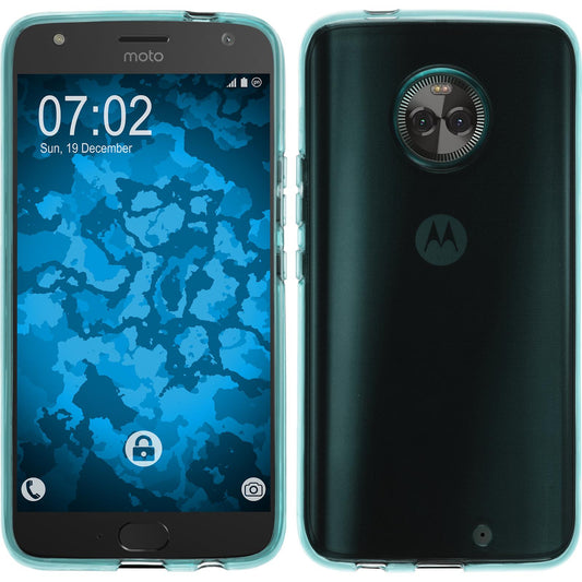 PhoneNatic Case kompatibel mit Lenovo Moto X4 - türkis Silikon Hülle transparent Cover