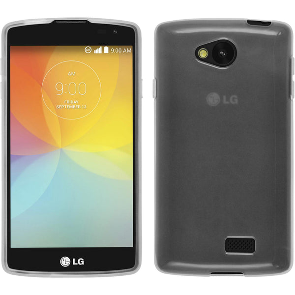 PhoneNatic Case kompatibel mit LG F60 - weiﬂ Silikon Hülle transparent + 2 Schutzfolien