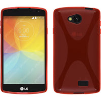 PhoneNatic Case kompatibel mit LG F60 - rot Silikon Hülle X-Style + 2 Schutzfolien