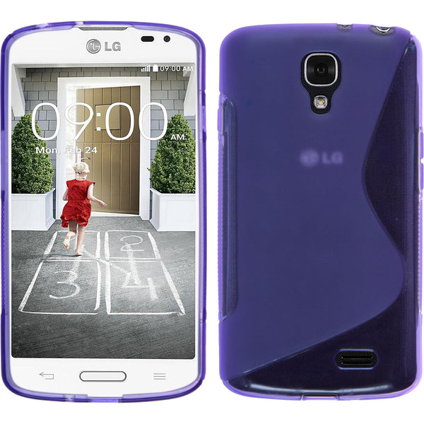 PhoneNatic Case kompatibel mit LG F70 - lila Silikon Hülle S-Style + 2 Schutzfolien