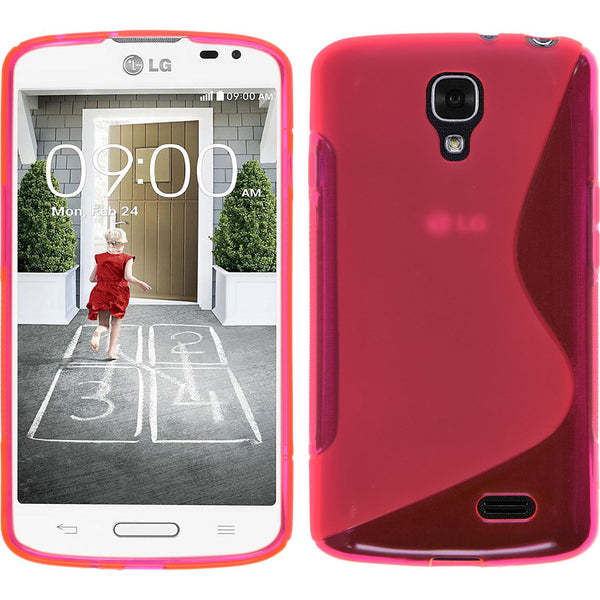 PhoneNatic Case kompatibel mit LG F70 - pink Silikon Hülle S-Style + 2 Schutzfolien