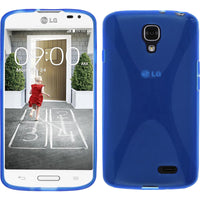 PhoneNatic Case kompatibel mit LG F70 - blau Silikon Hülle X-Style + 2 Schutzfolien