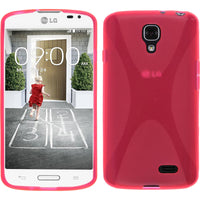 PhoneNatic Case kompatibel mit LG F70 - pink Silikon Hülle X-Style + 2 Schutzfolien