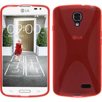 PhoneNatic Case kompatibel mit LG F70 - rot Silikon Hülle X-Style + 2 Schutzfolien