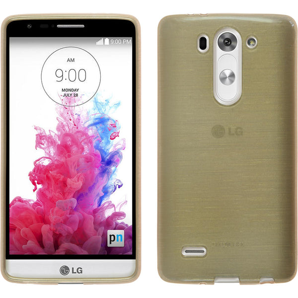 PhoneNatic Case kompatibel mit LG G3 S - gold Silikon Hülle brushed + 2 Schutzfolien