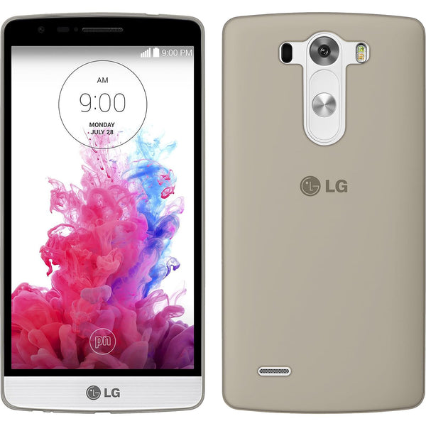 PhoneNatic Case kompatibel mit LG G3 - grau Silikon Hülle Slimcase + 2 Schutzfolien
