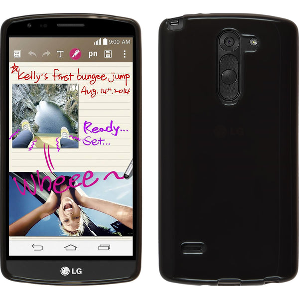 PhoneNatic Case kompatibel mit LG G3 Stylus - schwarz Silikon Hülle transparent + 2 Schutzfolien